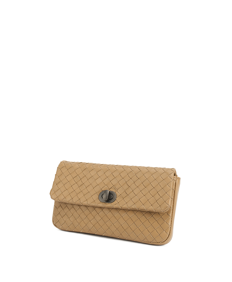 Bottega Veneta Turn-Lock Flap Clutch Mini