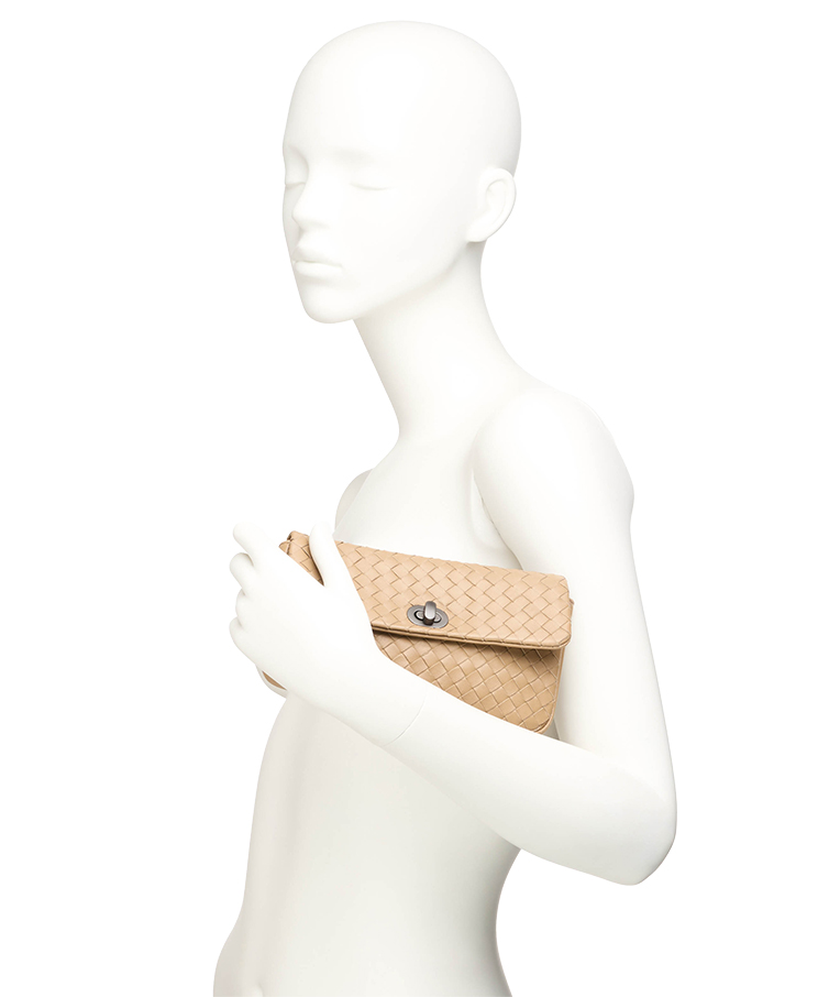 Bottega Veneta Turn-Lock Flap Clutch Mini
