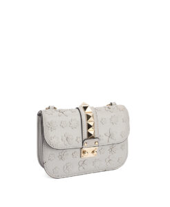 Valentino Garavani Rockstud Glam Lock Vitello Flower Small