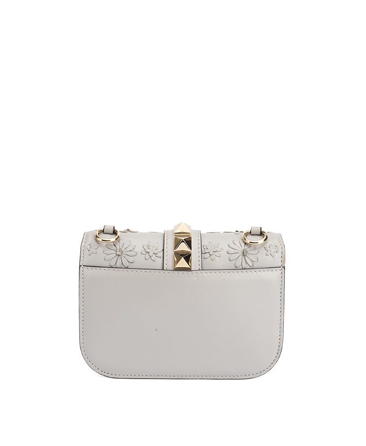 Valentino Garavani Rockstud Glam Lock Vitello Flower Small