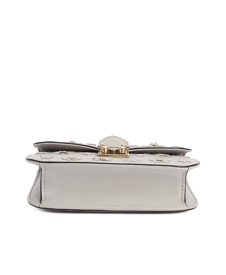 Valentino Garavani Rockstud Glam Lock Vitello Flower Small