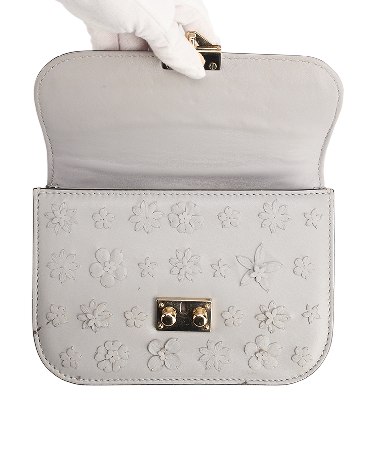Valentino Garavani Rockstud Glam Lock Vitello Flower Small