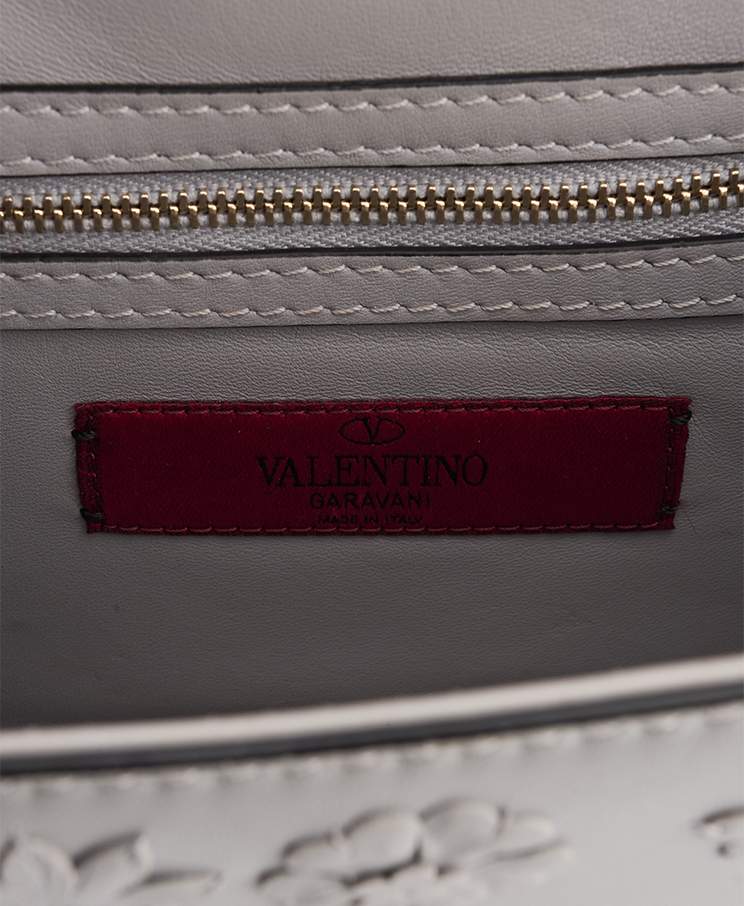 Valentino Garavani Rockstud Glam Lock Vitello Flower Small