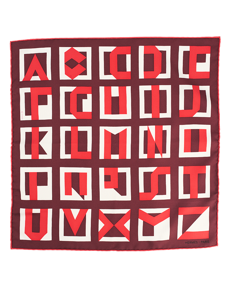 Hermes Scarf ‘Lettres Au Carre’