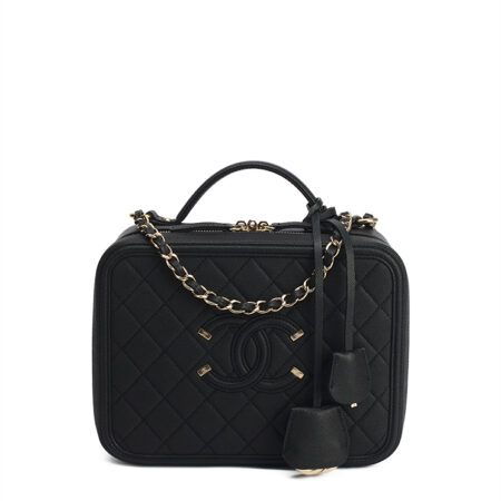 Chanel Filigree Vanity Case Large