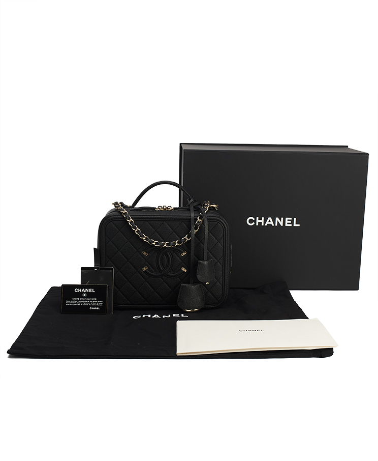 Chanel Filigree Vanity Case Large