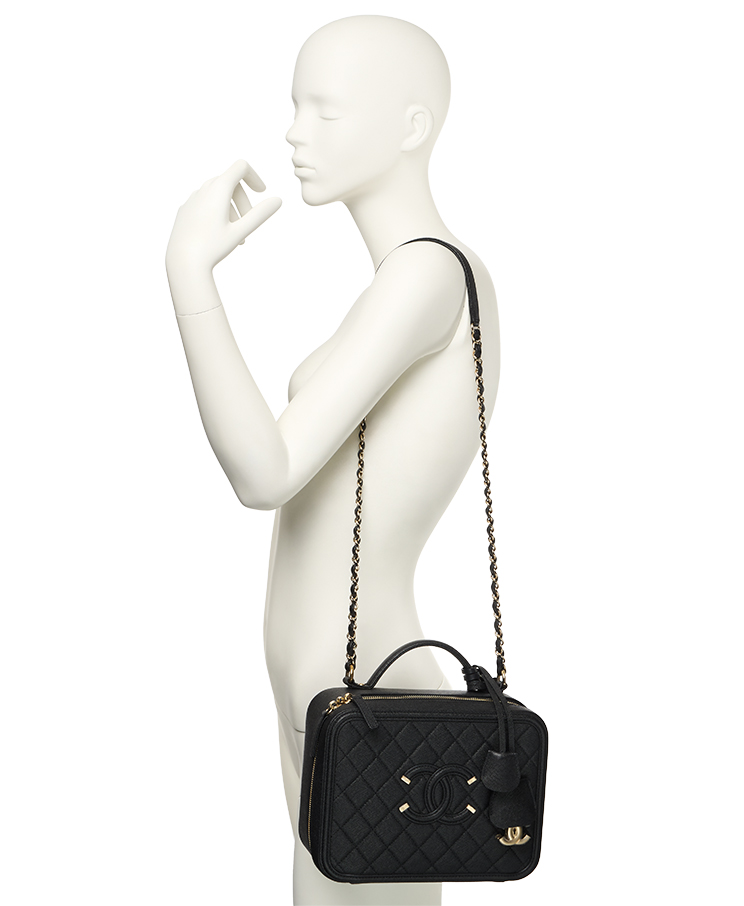 Chanel Filigree Vanity Case Large