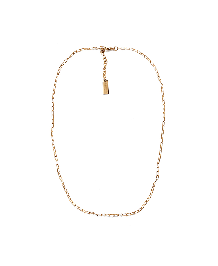 Saint Laurent Rectangular Thin Short Chain Necklace