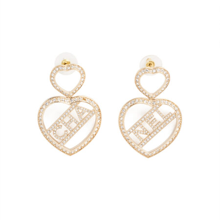 Chanel CC Heart Drop Earrings