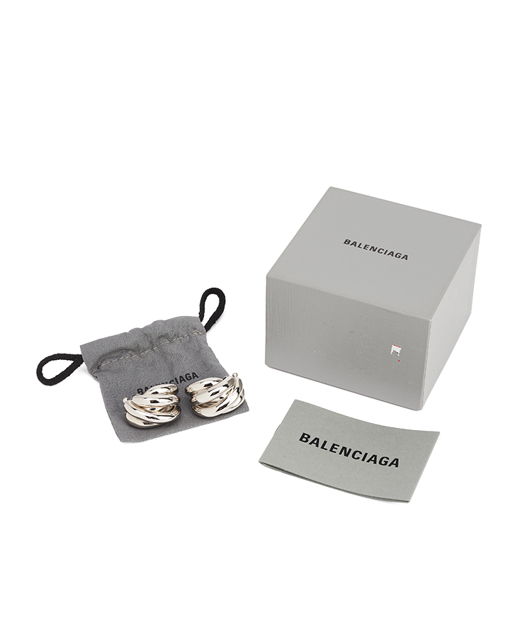 Balenciaga Saturne Twisted Clip-On Earrings