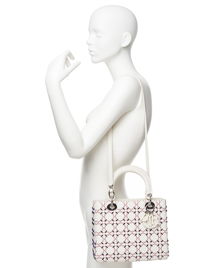 Dior Lady Dior Contrast Stitch Medium / Limited Edition