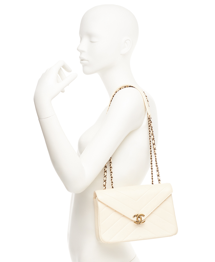 Chanel Chevron Envelope Flap Bag Small