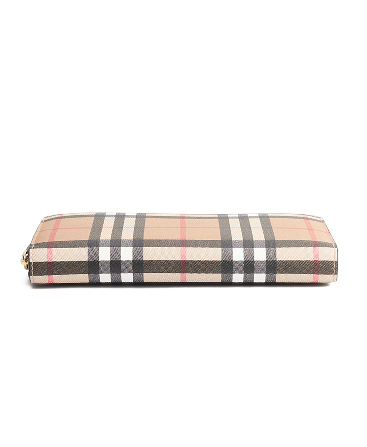Burberry Check Zip Around Wallet