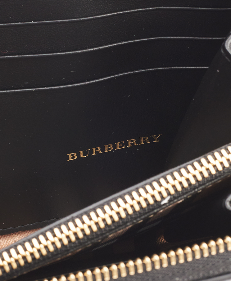 Burberry Check Zip Around Wallet