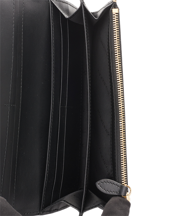 Burberry Check Long Wallet With Flap