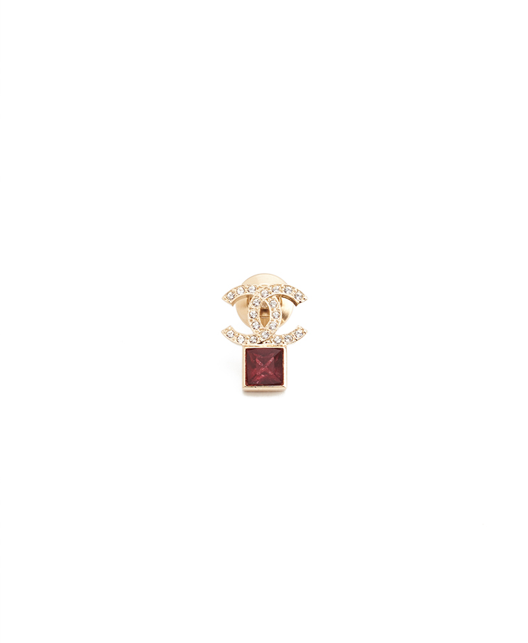 Chanel СС Square Crystal Pin Brooch