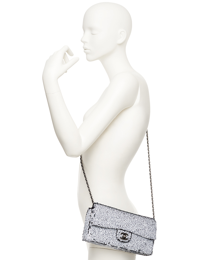 Chanel СС Sequin East West Flap Medium