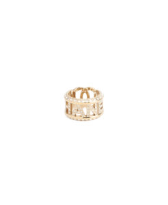 Chanel Crystal CC Logo Ring