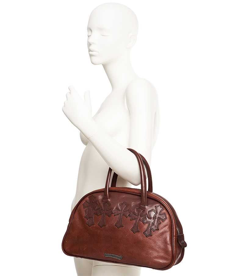 Chrome Hearts Cemetery Cross Patch Bowling Bag