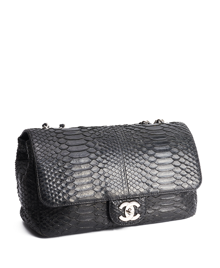 Chanel Classic Single Flap Jumbo Python