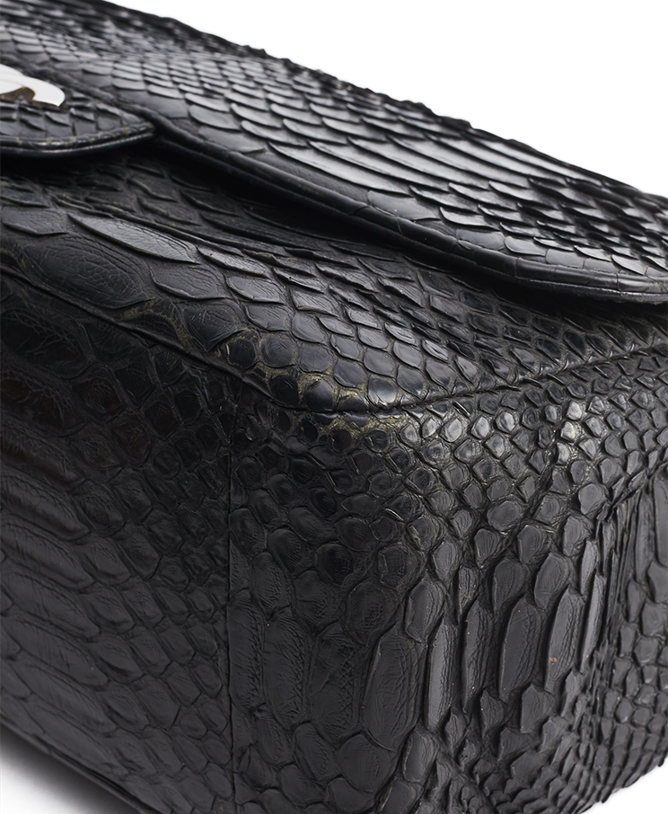 Chanel Classic Single Flap Jumbo Python