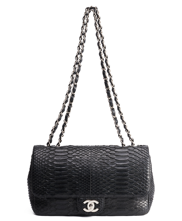 Chanel Classic Single Flap Jumbo Python