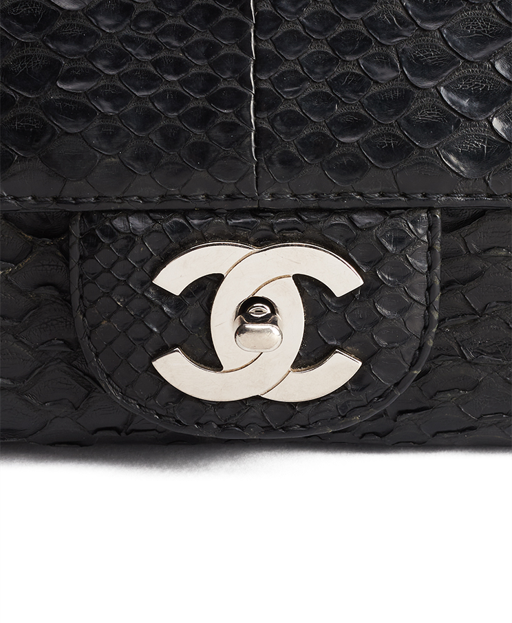 Chanel Classic Single Flap Jumbo Python
