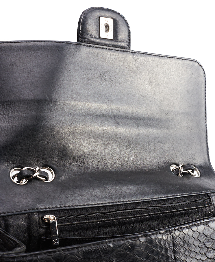 Chanel Classic Single Flap Jumbo Python